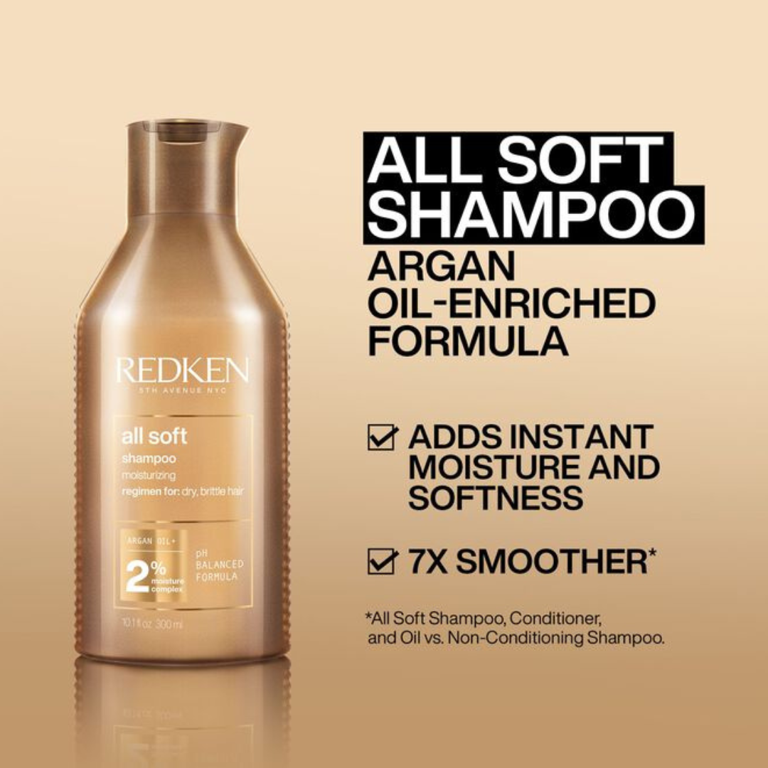 Redken All Soft Hydrating Shampoo 300mL - Elluca