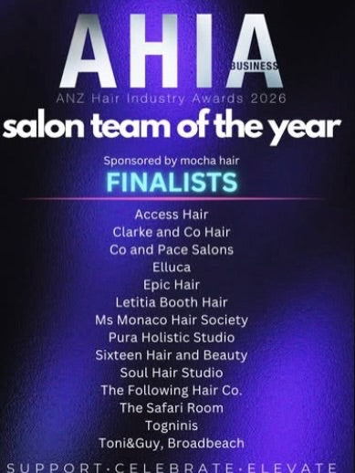Elluca is a 2026 ANZ AHIA Salon Team of the Year finalist.